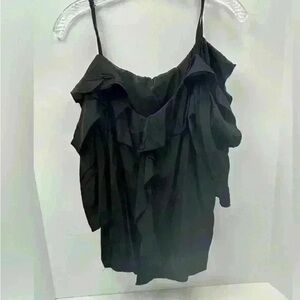 Chic Black Ruffle Camisole
